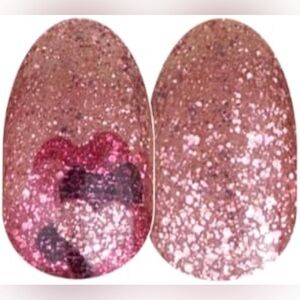 Color Street Crush Hour Pink Glitter Heart Nail Strips Set